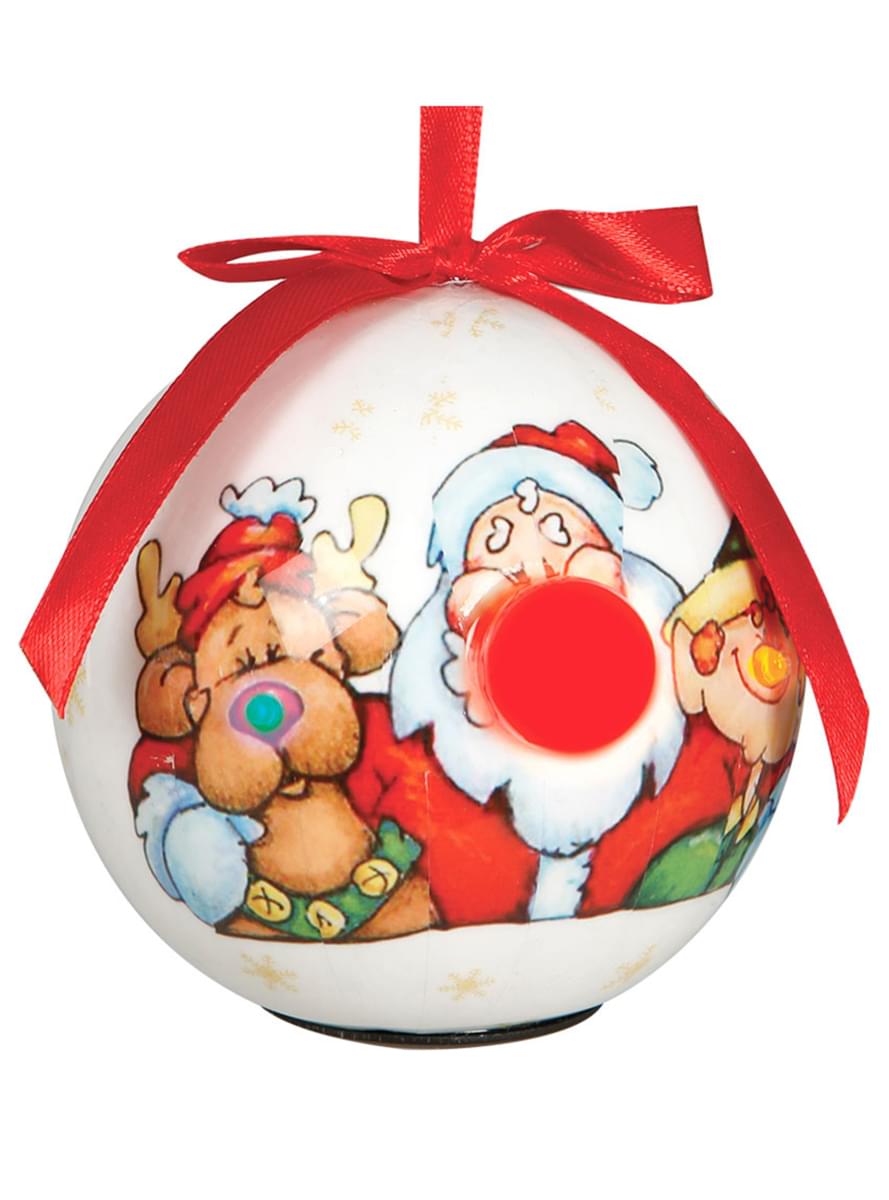 Boule de noël blanche décorée avec led