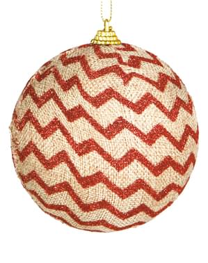 Red Chevron Large Bauble