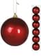 Set de 6 bolas navideñas rojas