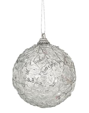 Julgranskula silverfärgad dekorerad
