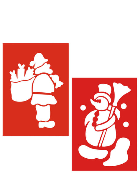 2 Snowman and Santa Claus Stencils
