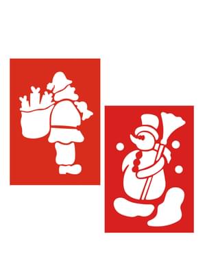 2 Sneeuwpop en Kerstman Sjablonen