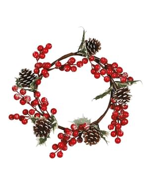 Mistelzweig Weihnachtskranz mit Tannenzapfen