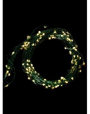 50 db LED zöld vezetékes mikrolámpa - melegfehér