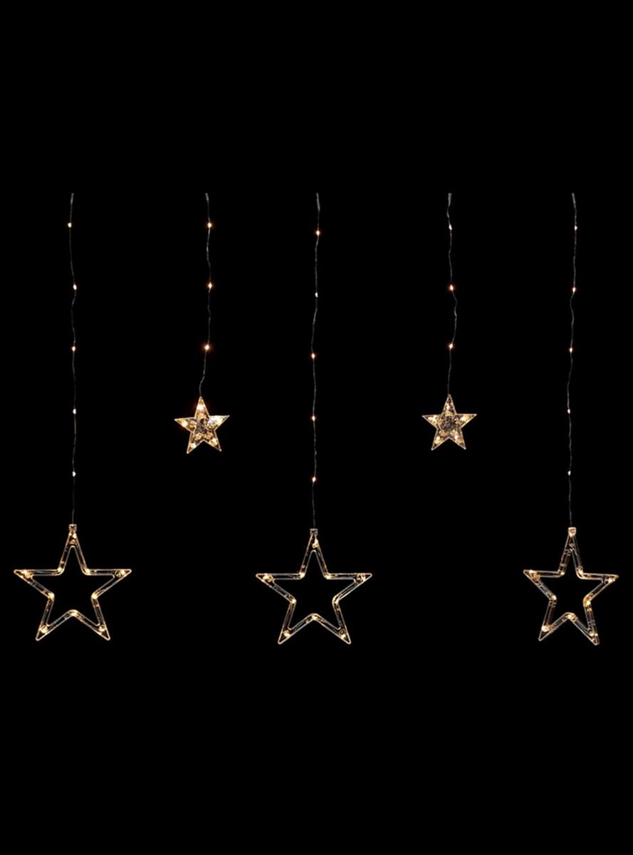 Cortina de estrelas com luzes brancas