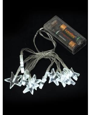 Stjerne Lyskæde - Hvid