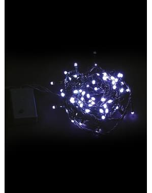Grinalda natalícia com luzes azuis transparentes