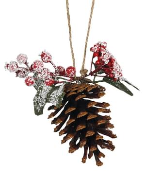Frosted Pine Cone dengan Mistletoe