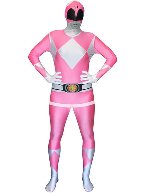 ピンクパワーレンジャーアダルトコスチュームモーフスーツ