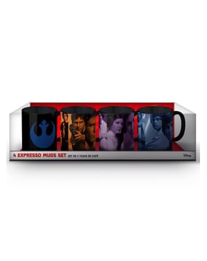 Set 4 mini-tasses Han, Luke et Leia - Star Wars