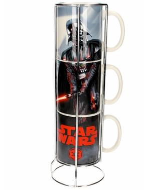 Set 3 mug mini Darth Vader yang dapat ditumpuk