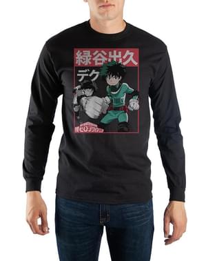 T-shirt de Deku manga comprida para homem - My Hero Academia