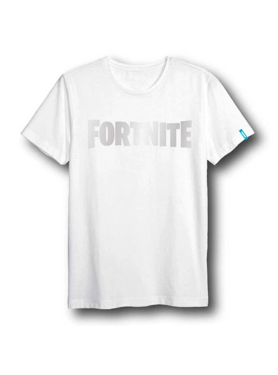 Camiseta Fortnite Logo blanca para adulto Unisex