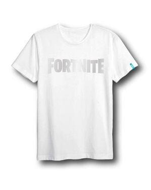 Biała koszulka unisex logo Fortnite dla dorosłych