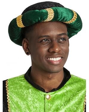 Zelený slamený turban pre dospelých