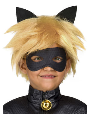 Peruka Czarny Kot dla chłopców - Miraculum: Biedronka i Czarny Kot