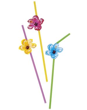 6 pailles Hawaïennes - Hibiscus