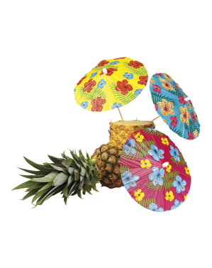 6 Hawaii dekorative paraplyer - Hibiscus
