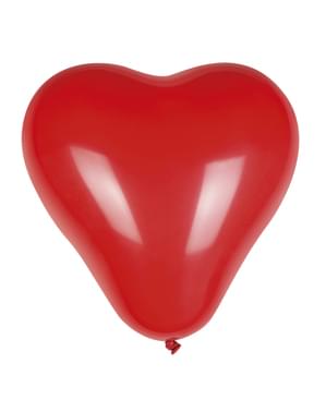 6 globos de látex con forma de corazón (25 cm)