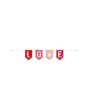 Festone metallizato love rosa e dorato- My Love