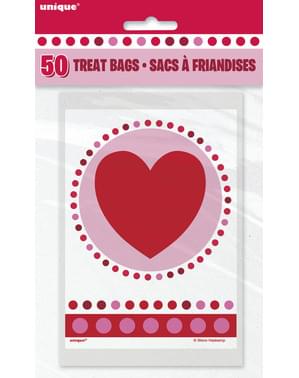 50 tasjes met hartjes en polka dots - Stralende Harten