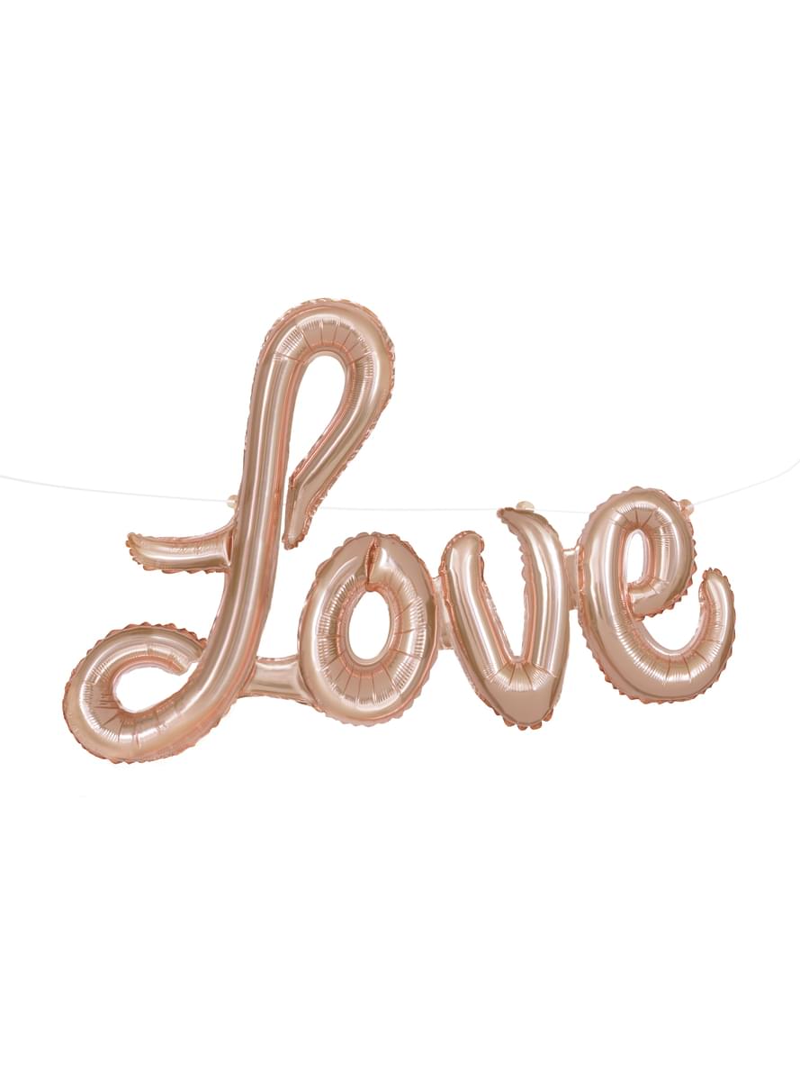 Ballon en aluminium Love rose gold