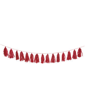 Fransen Girlande aus Seidenpapier rot - Basic Farben Kollektion
