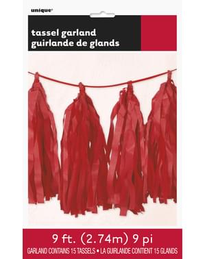 Fransen Girlande aus Seidenpapier rot - Basic Farben Kollektion