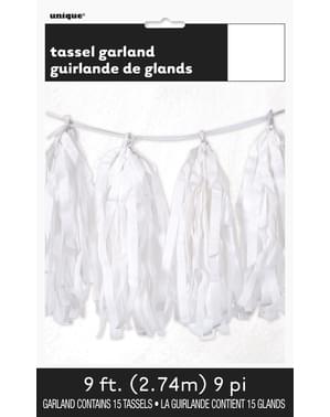 Fransen Girlande aus Seidenpapier weiß - Basic Farben Kollektion