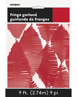 Rideau à franges en papier crépon rouge