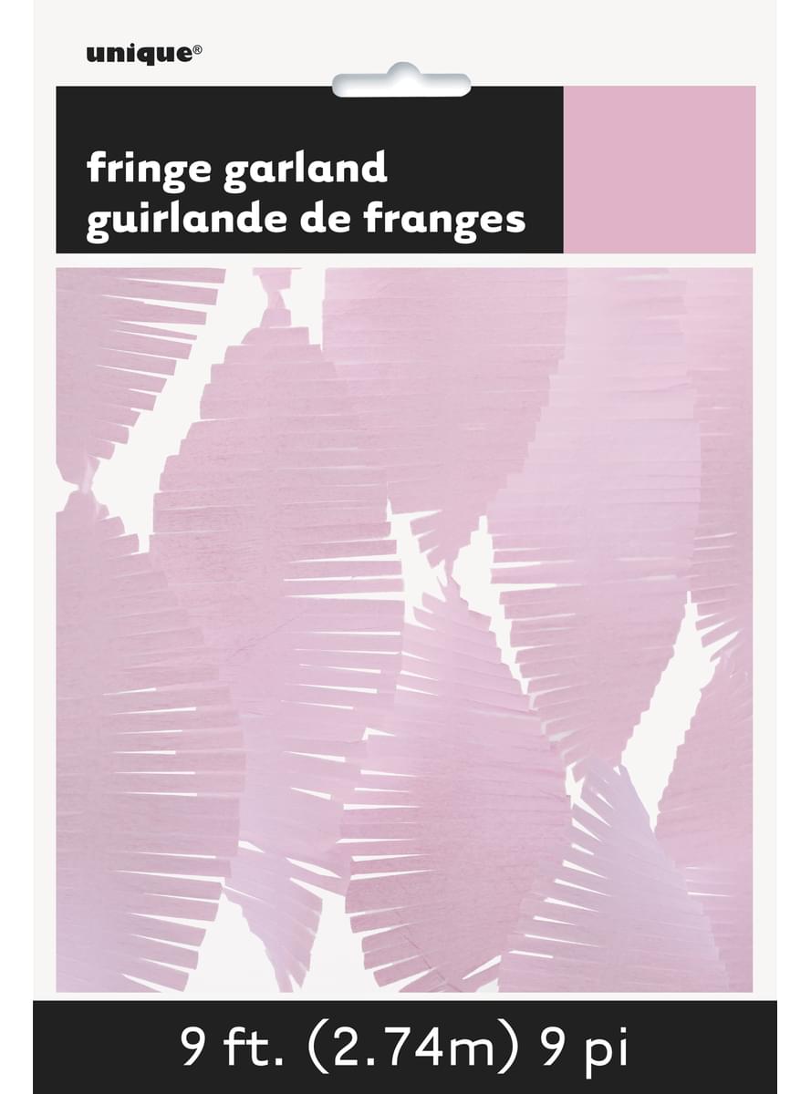 Cortina de franjas de papel crepe cor-de-rosa claro