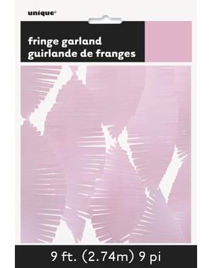 Gardin med fransar i crepe papper ljusrosa