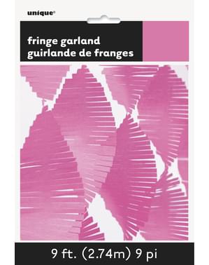 Frynsegardin i pink lavet af crepe papir