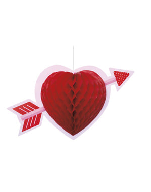 Petek kağıttan yapılmış dekoratif asılı kalp
