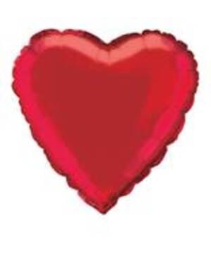 Balão de foil com forma de coração vermelho
