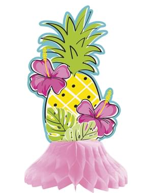 Sæt med 3 forskellige tropiske flamingo ananas bord dekorationer lavet af honning papir - Tropi-cool