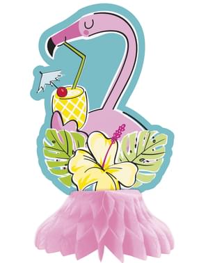 Sett med 3 assorterte tropiske flamingo ananas borddekorasjoner laget av honeycomb papir - Tropi-cool