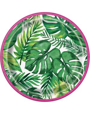 8 desserttallrikar tropical summer (18 cm) - Palm Tropical Luau