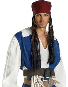 Bandana e peruca Jack Sparrow Piratas das Caraíbas para adulto