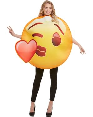 Fato de Emoji beijo de coração