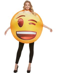 Emoji winking costume for adults