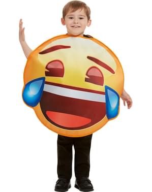 Anak-anak Emoji Costume tersenyum dengan air mata