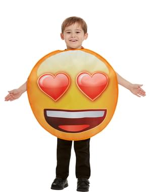 Disfraz de Emoji sonriente con ojos de corazón infantil