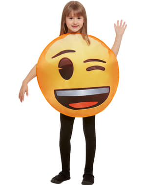 Emoji winking Costume fyrir krakka