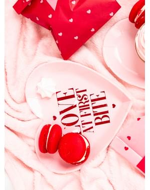 Set 6 dezertních talířků „Love At First Bite“ ve tvaru srdce - Valentine Collection
