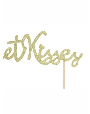 Sweet Kisses Guld kage Topper - Valentine Collection