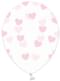 6 globos de látex transparentes con corazones rosa claro (30 cm) - Valentine Collection