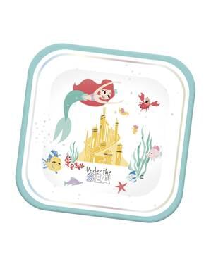 4 assiettes carrées La Petite Sirène - Ariel Under the Sea