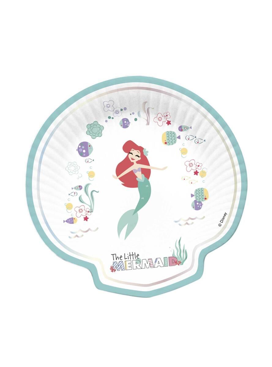 Procos Arielle Meerjungfrau Teller | 8 Stück Partygeschirr | 23 Cm Durchmesser