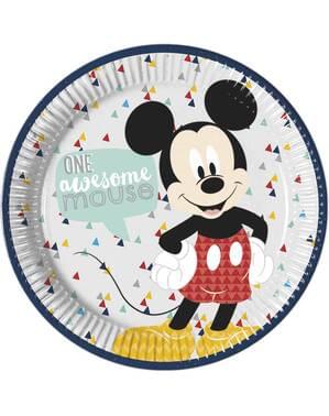 8 Yuvarlak Mickey Mouse Tabak Takımı - Mickey Awesome